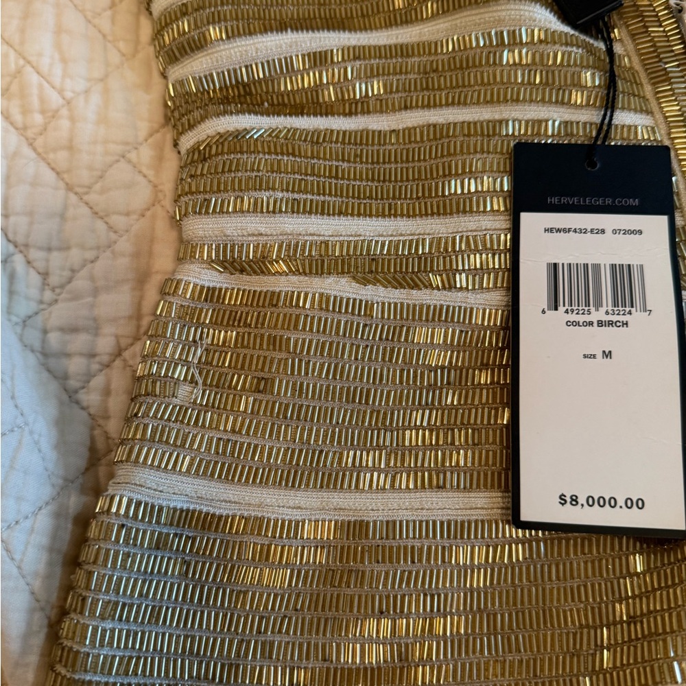 Herve Leger Gold One Shoulder Dress - Picture 10 of 13